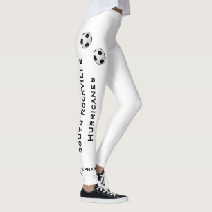 CHOOSE YOUR COLOR or White Soccer Team, Name, Leggings