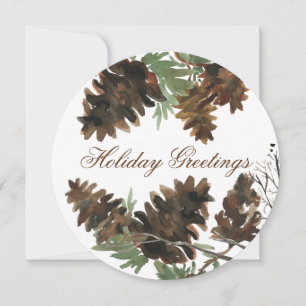 Choose Your Color Pine Cones Christmas Card Feiertagskarte