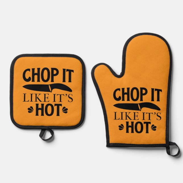 chop it like it's hot  ofenhandschuh & Topflappen-Set (Vorderseite)