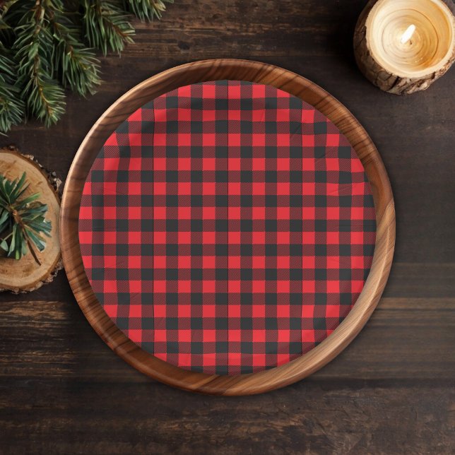 Chop! Rustikale Lumberjack Flannel Babydusche Pappteller (Von Creator hochgeladen)