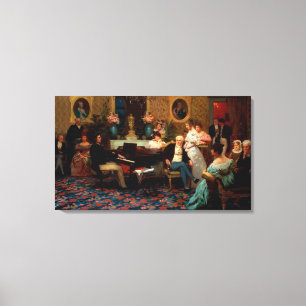 Chopin, der das Klavier spielt Leinwanddruck