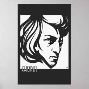 Chopin im Art-Déco-Stil für alle Größen Poster