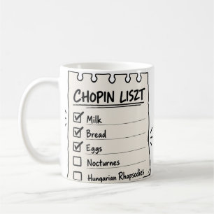Chopin Liszt Einkaufsliste Tasse