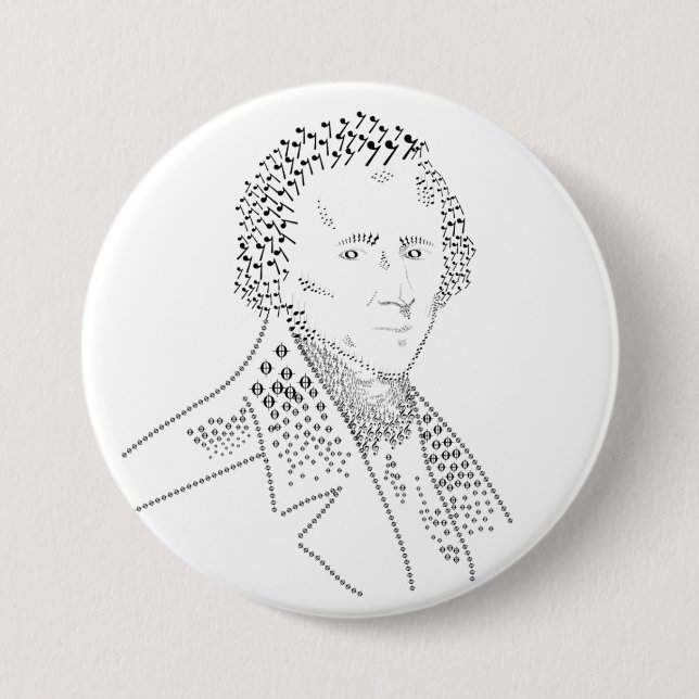 Chopin, Musiknoten, Musiksymbole Button (Vorderseite)