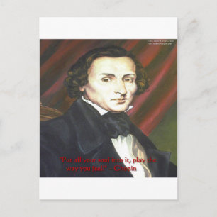 Chopin - Wie man spielt - Zitate - Geschenkkarten Postkarte