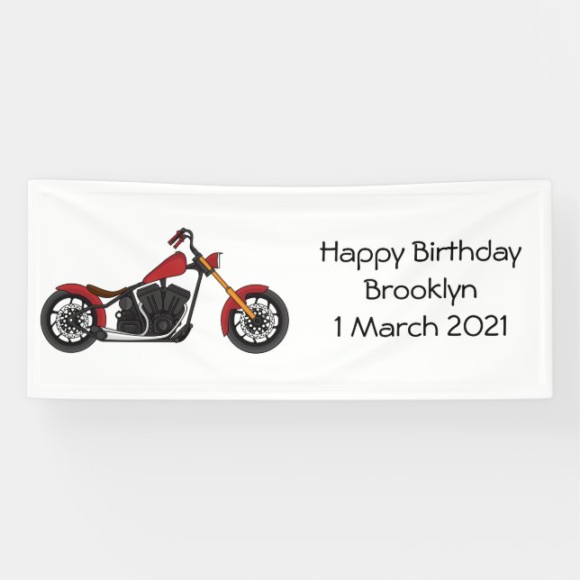 Chopper-Art Motorrad-Abbildung Banner (Horizontal)