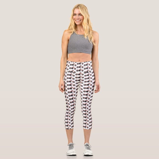 Chopper-Art Motorrad-Abbildung Capri Leggings (Vorderseite)