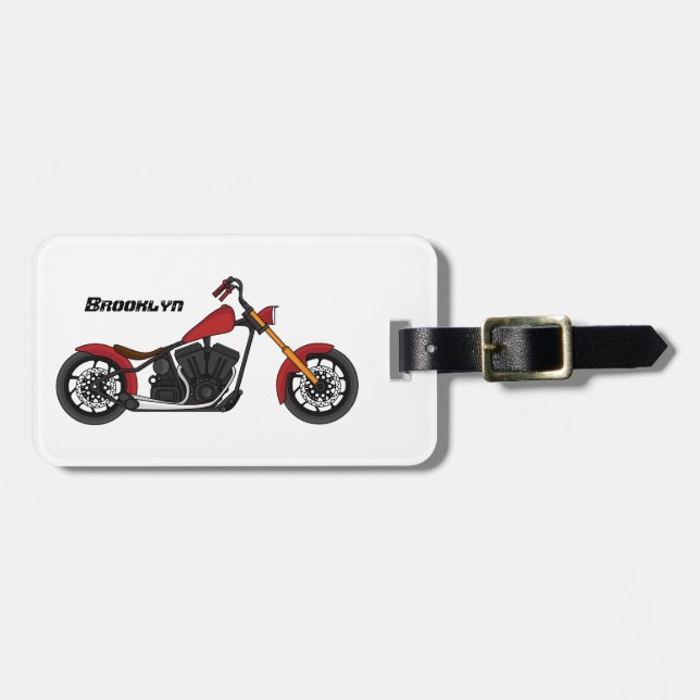 Chopper-Art Motorrad-Abbildung Gepäckanhänger (Vorderseite horizontal)