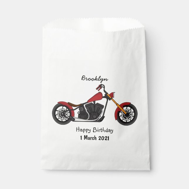 Chopper-Art Motorrad-Abbildung Geschenktütchen (Vorderseite)
