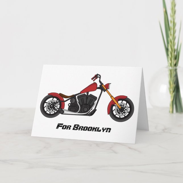 Chopper-Art Motorrad-Abbildung Karte (Vorderseite)