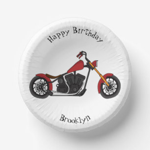 Chopper-Art Motorrad-Abbildung Pappteller