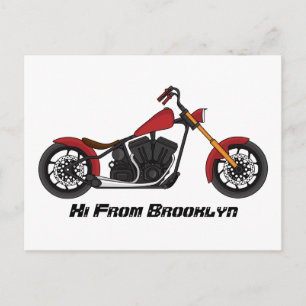 Chopper-Art Motorrad-Abbildung Postkarte