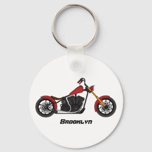 Chopper-Art Motorrad-Abbildung Schlüsselanhänger