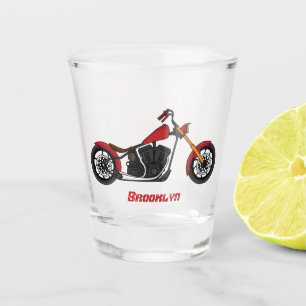 Chopper-Art Motorrad-Abbildung Schnapsglas