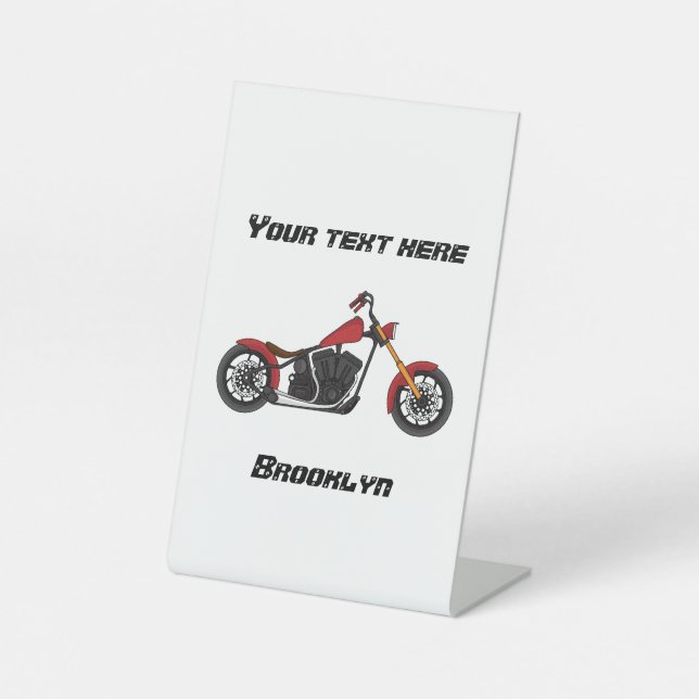 Chopper-Art Motorrad-Abbildung Sockelschild (Vorderseite)