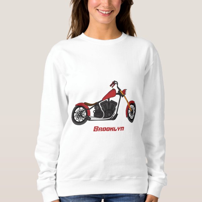 Chopper-Art Motorrad-Abbildung Sweatshirt (Vorderseite)