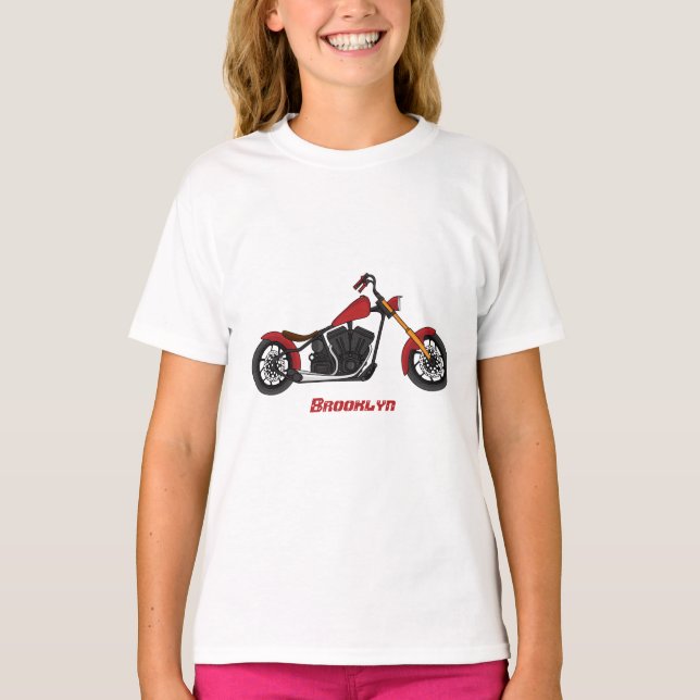 Chopper-Art Motorrad-Abbildung T-Shirt (Vorderseite)