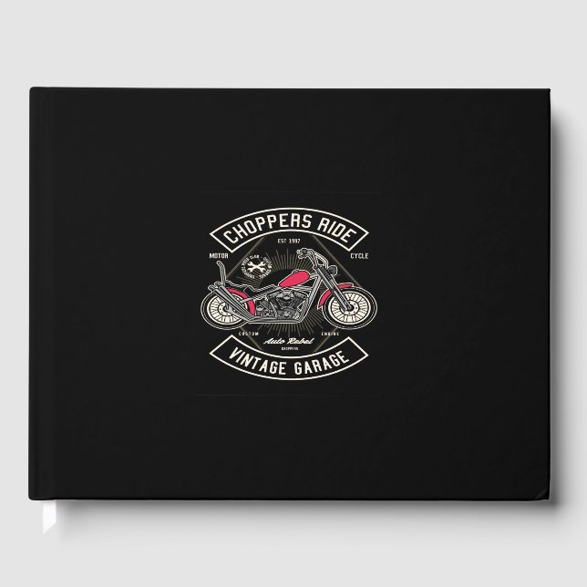 Chopper fahren Vintage Garage Gästebuch (Vorderseite)