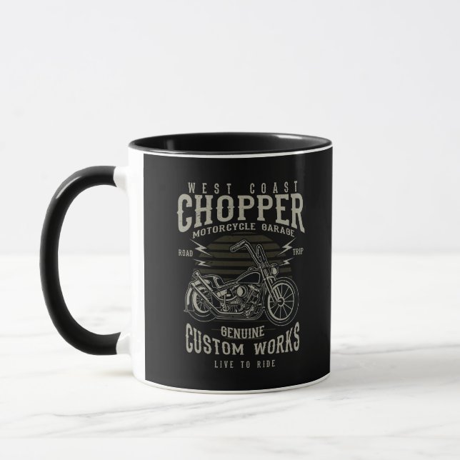 Chopper Motorcycle, Mug Tasse (Links)