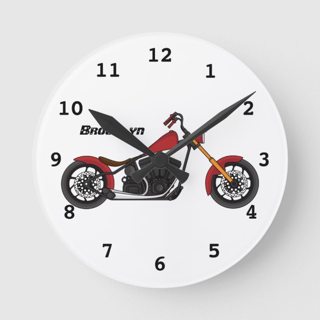 Chopper-Motorik Runde Wanduhr (Vorderseite)