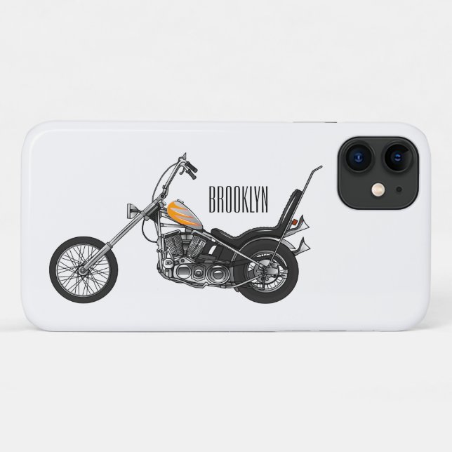 Chopper Motorrad 1950 Cartoon Abbildung Case-Mate iPhone Hülle (Rückseite (Horizontal))