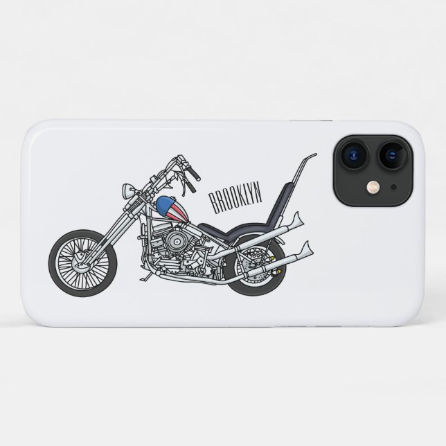 Chopper Motorrad 1950 Cartoon Abbildung Case-Mate iPhone Hülle (Rückseite (Horizontal))