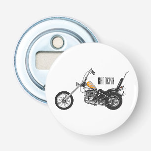 Chopper Motorrad 1950 Cartoon Abbildung Flaschenöffner