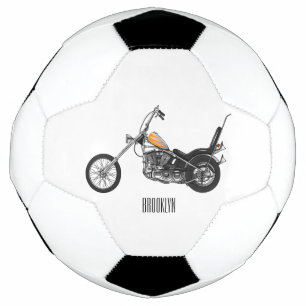 Chopper Motorrad 1950 Cartoon Abbildung Fußball