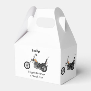 Chopper Motorrad 1950 Cartoon Abbildung Geschenkschachtel