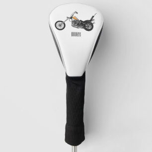 Chopper Motorrad 1950 Cartoon Abbildung Golf Headcover