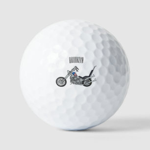 Chopper Motorrad 1950 Cartoon Abbildung Golfball