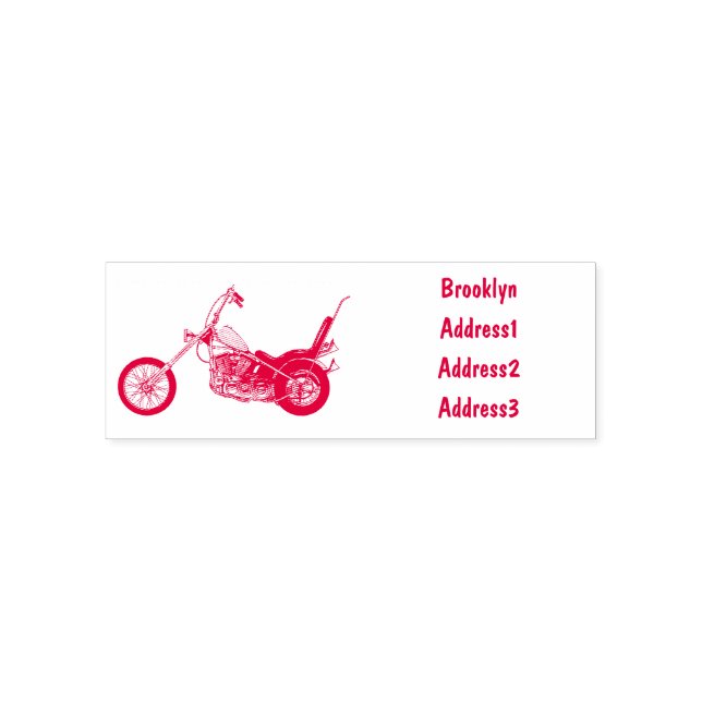 Chopper Motorrad 1950 Cartoon Abbildung Permastempel (Design)