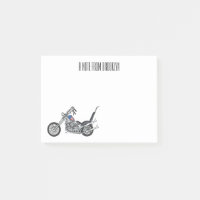Chopper Motorrad 1950 Cartoon Abbildung