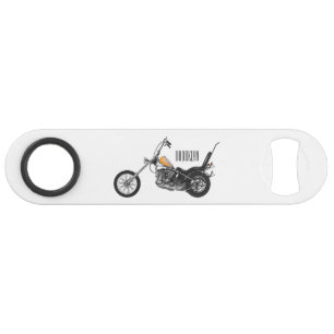 Chopper Motorrad 1950 Cartoon Abbildung Speed Flaschenöffner
