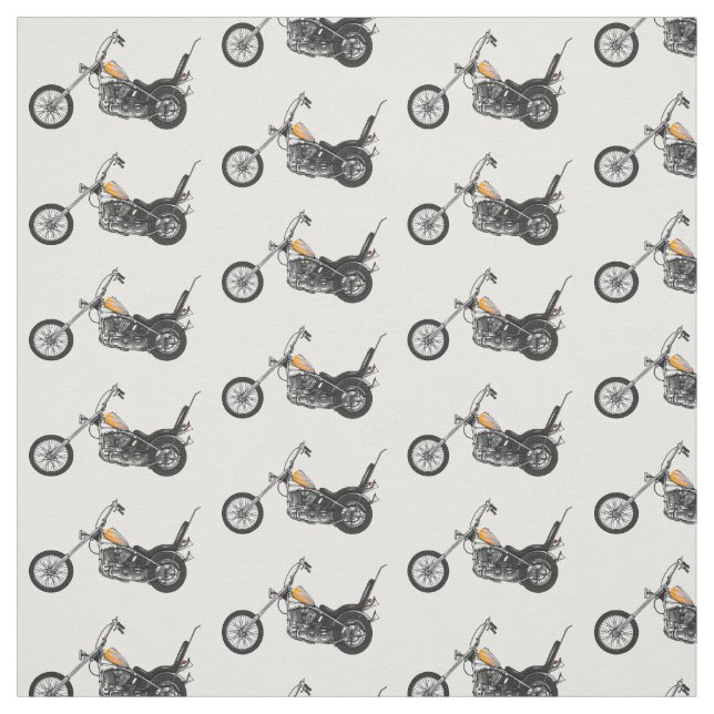 Chopper Motorrad 1950 Cartoon Abbildung Stoff (Muster)