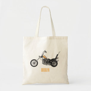 Chopper Motorrad 1950 Cartoon Abbildung Tragetasche