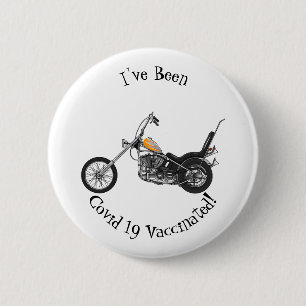Chopper-Motorrad 1950 Cartoon-Illustration Button