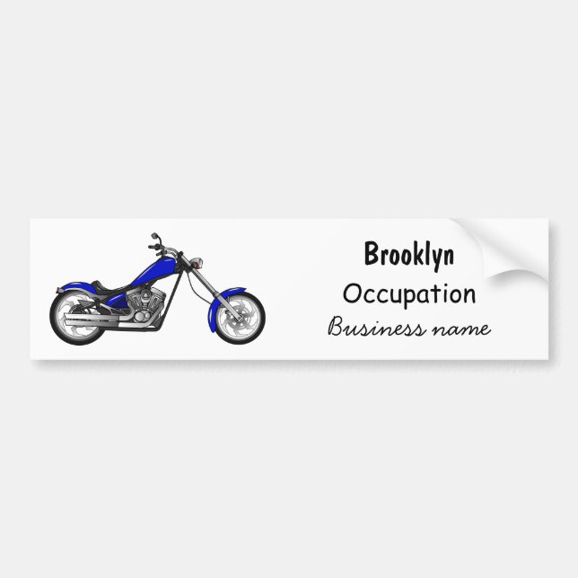 Chopper Motorrad Cartoon Abbildung Autoaufkleber (Vorne)