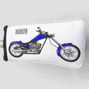 Chopper Motorrad Cartoon Abbildung Golf Headcover