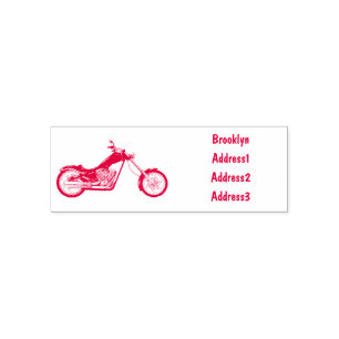 Chopper Motorrad Cartoon Abbildung Permastempel