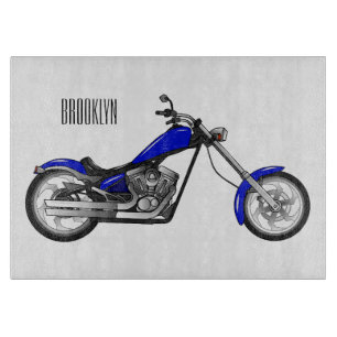 Chopper Motorrad Cartoon Abbildung Schneidebrett