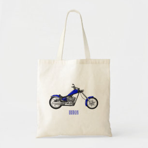 Chopper Motorrad Cartoon Abbildung Tragetasche