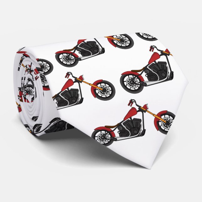 Chopper-Motorrad-Illustration Krawatte (Gerollt)