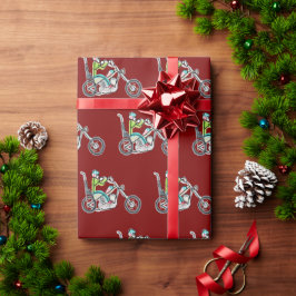 Chopper-Motorrad-Strichmännchen Geschenkpapier