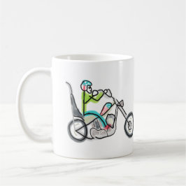 Chopper-Motorrad-Strichmännchen Kaffeetasse