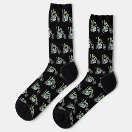 Chopper-Motorrad-Strichmännchen Socken