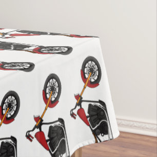 Chopper style motorcycle illustration tischdecke