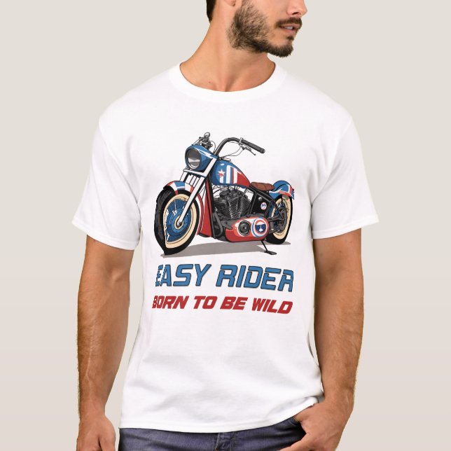 Chopper-US Flagge für leichte Motorräder T-Shirt (Vorderseite)