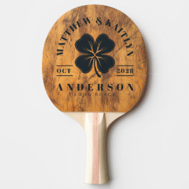 Chopping Block Irish Lucky Clover Wedding Crest Tischtennis Schläger