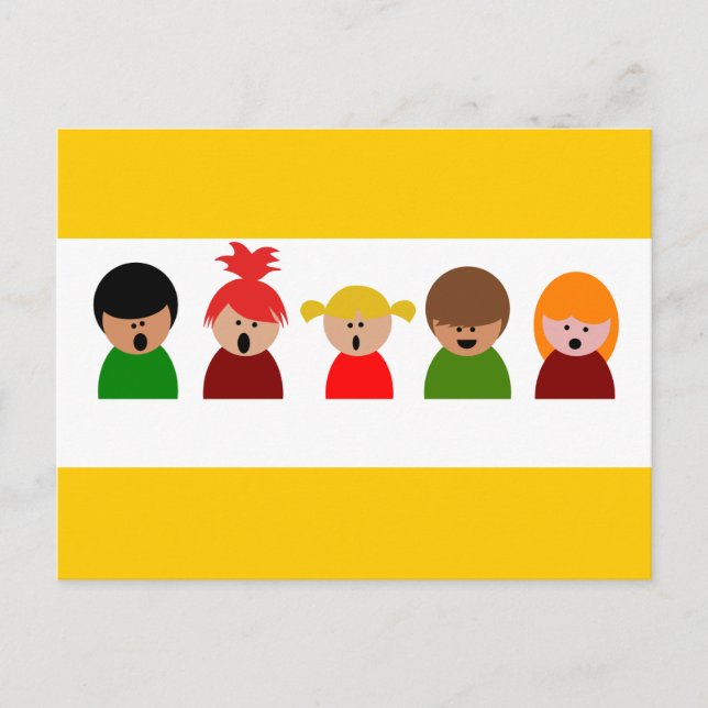 Chor-310673 Kinder singen Musik glücklich c Postkarte (Vorderseite)